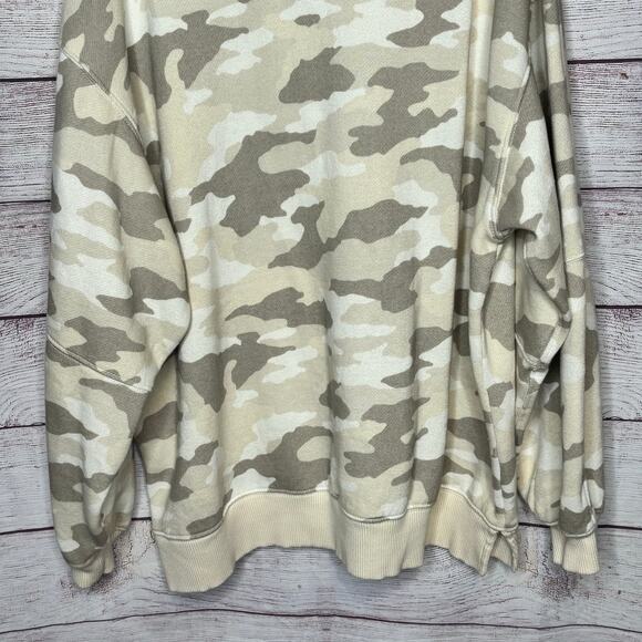 Aerie Très Chic Sweatshirt Pullover Cozy Camo Oversized Quiet Luxury Size Small - Picture 9 of 11